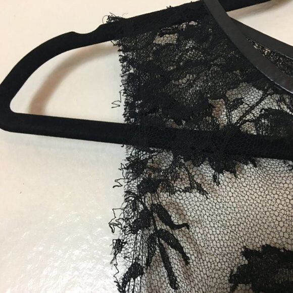 ALC Black Mini Dress Asymmetrical Lace Top Micromodal Womens Size S Small - Picture 7 of 12